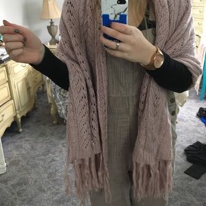 Akira unique blush knit hooded shawl